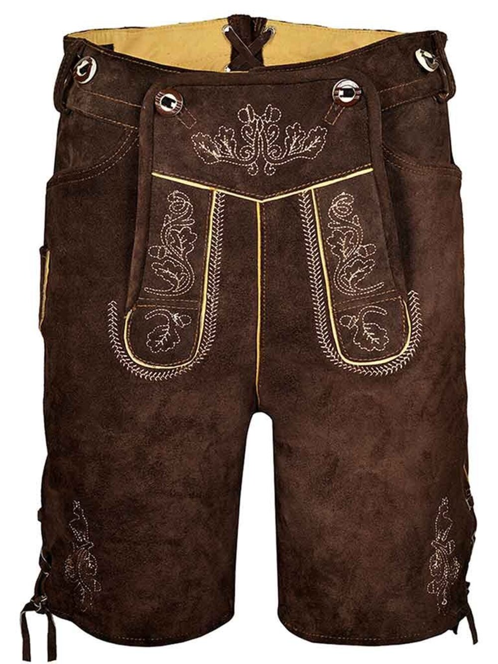 Mens Leather  Suede Lederhosen Chocolate Brown Traditional Lederhosen NWT